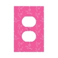 thumbnail image 1 of DouZhe 1-Gang Duplex Outlet Cover, Pink Doodle Background Decorative Wall Plates, 1 of 7