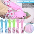 thumbnail image 6 of Mingjia Apron Sleeve,1 Pair Of Sleeves 2 Pcs ( ),Rubber Cleaning Household Flock Gloves Latex Cuff Water-Proof Medium Dishwashing Gloves Long Kitchen，Dining & Bar, 6 of 9