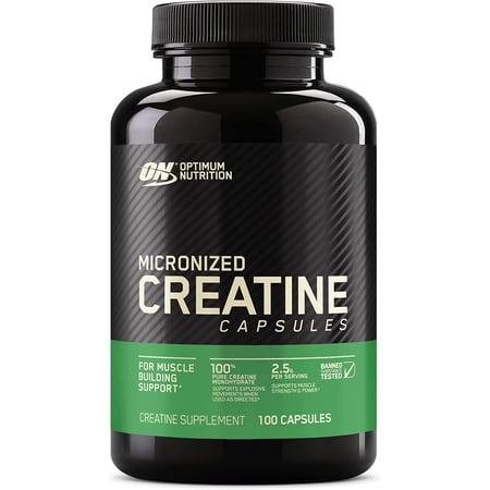 Optimum Nutrition Micronized Creatine Monohydrate Capsules, Keto Friendly, 2500mg, 100 Capsules