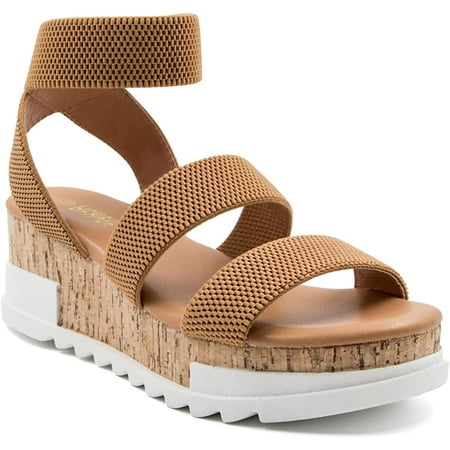 

Women s Wedge Sandals Platform Sandals Cork Elastic Strap Sandals