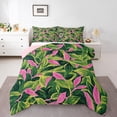 thumbnail image 2 of Erosebridal Leaf Print Bedding Full Comforter Set, Botanical Plant Down Comforter, Oil Printing Decor, Reversible 3pcs, 2 of 7