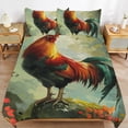 thumbnail image 6 of 3 Pcs Soft Bedding Set, Includes 1 Duvet Cover with Zipper And 2 Pillow,Shams Oil Rooster Twin(86"x70"), 6 of 8