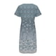 thumbnail image 5 of ICHUANYI Clearance Women Fashion Summer Casual Short Sleeve V-Neck Printing Dress Loose Dress(Blue, L) ICHUANYI WER2023080812436, 5 of 5