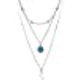 thumbnail image 1 of Collar de venta caliente transfronterizo europeo y americano Collar de múltiples capas de aleación Collar colgante de turquesa de luna Collar de moda (plata) JFHHH pequeña, 1 of 5