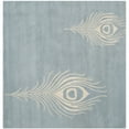 thumbnail image 6 of SAFAVIEH Soho Jarvis Peacock Feather Wool Runner Rug, Light Blue/Ivory, 2'6" x 8', 6 of 9