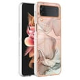 thumbnail image 2 of Designed for Samsung Galaxy Z Flip 4 Marble Case, Ultra Thin Girls Women Plating Marble Designed Flexible Soft TPU IMD Marble Protective Case Cover for Samsung Galaxy Z Flip 4 5G - Rosegold, 2 of 7