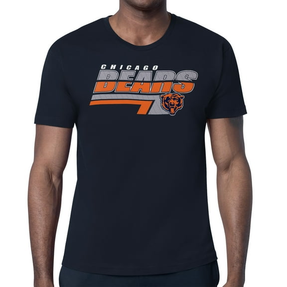 Men's Starter Navy Chicago Bears Logo Push Graphic T-Shirt
