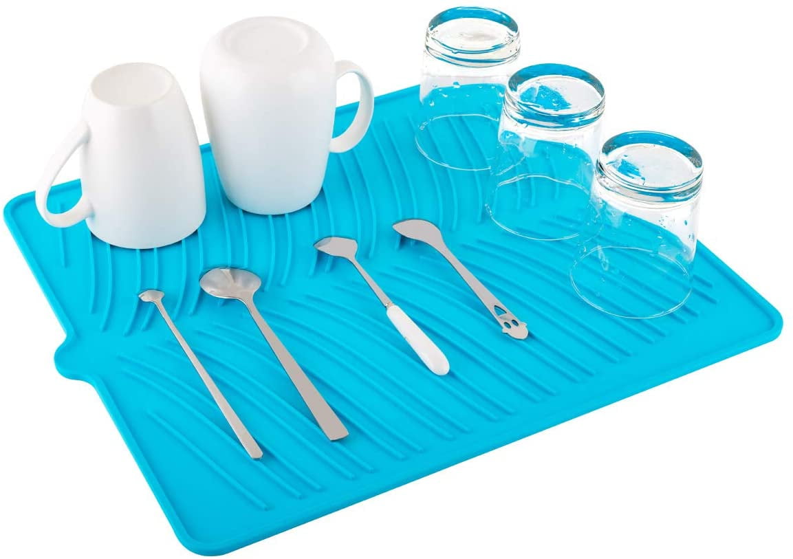 Silicone Dish Drying Mat, Easy Clean Dishwasher Safe Heat Resistant