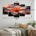 thumbnail image 4 of Designart "Wildflower by the River in Coral and Orange I" Floral Metal Wall Décor Set, 4 of 5