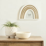 DesignOvation 4x4 Rainbow Arch White and Gold Decorative Tabletop Picture Frame