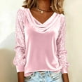 thumbnail image 2 of Haivin Women's Sparkly Polyester Tops Elegant Cowl Neck Long Sleeve Shirts Spring Fall Winter Dressy Casual Blouses, 2 of 5