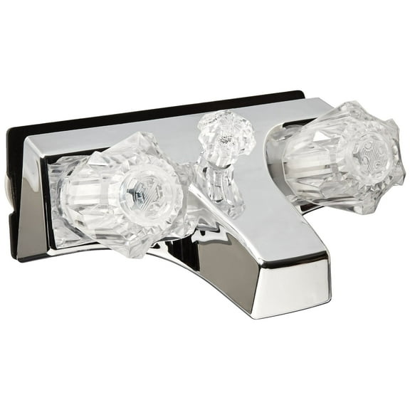 LaSalle Bristol 20351207 Utopia Chrome Finish 4" Plastic Tub and Shower Diverter with Clear Handles