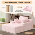 thumbnail image 6 of MOONMISS 68" Oversize Chaise Lounge Chair Indoor,Comfy Non-assembly Sofa Couches With 3 Pillows,Pink, 6 of 7