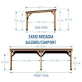 thumbnail image 3 of Backyard Discovery Arcadia 24'x12' Cedar Wood Gazebo, Galvanized Steel Roof, PowerPort, 3 of 10