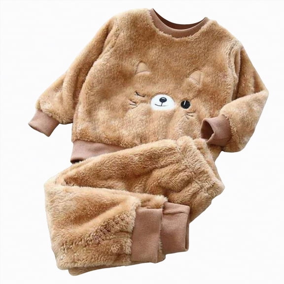 Infant Boy Clothes Kids Boys Fall Winter Warm Long Sleeve Elastic Waist 6M 12M 18M 2T 3T Sleepwear Pajamas 2 Piece