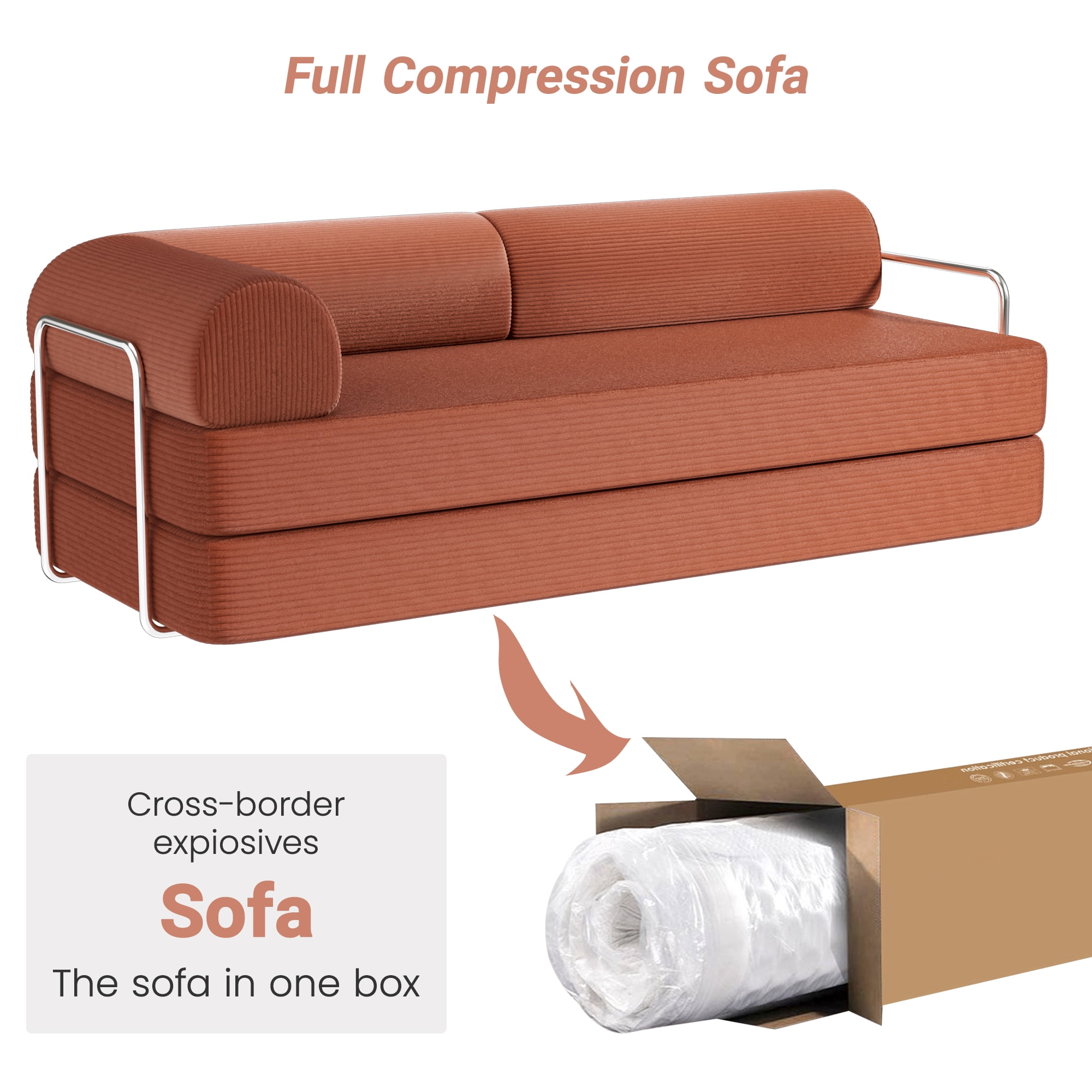 COOLHUT 78.7" W Combination Sofa, High Rebound Density Sponge Sofa Couch, Two Forms Floor Couch Three Seats Sofa Bed for Living Room, Bedroom, Coffee