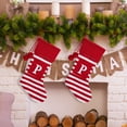 thumbnail image 1 of Fridja Grands Bas de Noël, Bas de Noël Tricotés de 19,68 Pouces avec Monogramme Rayé et Pompon pour Cartes de Vœux, Bas Suspendus Rouges pour Cheminée de Noël pour Décorations de Vacances Lettre P, 1 of 5