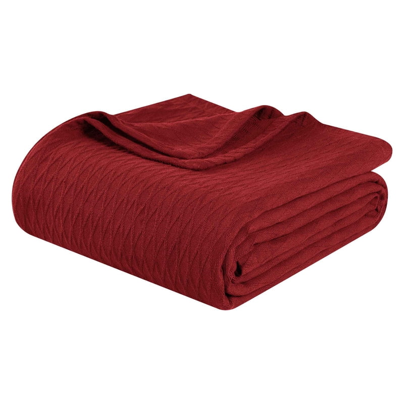 Superior Dobby Weave Cotton Blanket 108" x 100", All Season Bed Blankets, California King, Black