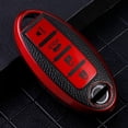 thumbnail image 1 of For Tpu Leather Car Key Fob Case Cover For Nissan For Qashqai For Trail For Versa Style 3 Red, 1 of 10
