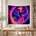thumbnail image 5 of Psychedelic Phoenix in Cosmic Ring, Dramatic Fantasy for Dark Art Lovers, Mystical Wall Decor, Halloween Gift, Tapestry Wall Hanging for Bedroom and Living Room, 5 of 7