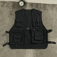 thumbnail image 4 of BAETEUY Men Cargo Waistcoat V-neck Sleeveless Multi Pockets Vest Coat Loose Fit Solid Color Casual Style Cargo Vest Outwear, 4 of 7
