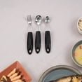 thumbnail image 2 of 3 Pcs Adaptive Utensils Set, Bendable Anti-Shake Comfort Grip Eating Aids for Elderly, Stainless Steel Weighted Silverware with Black Rubber Plastic Handle, Include Fork, Spoon and Small Spoon, 2 of 5