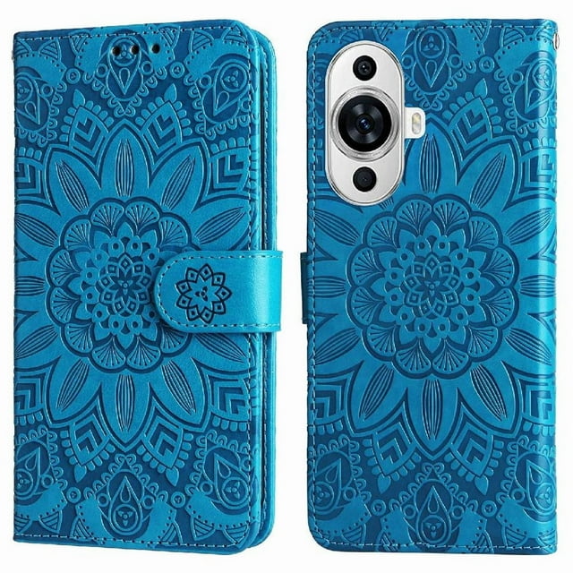 Funda tipo cartera GANGXUN para Huawei Nova 11 , diseño girasol, cuero PU, soporte, cierre magnético, tarjetero