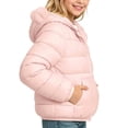 thumbnail image 6 of StSilkitty Boys Girls Puffer Hooded Jacket Solid Color Long Sleeve Full Zip Jacket Coat Fall Winter Warm Outerwear with Pockets, 6 of 7