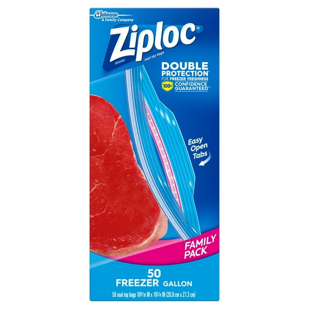Ziploc Freezer Bags Gallon 50 Ct Walmart Com Walmart Com