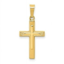 Finest Gold 14K Yellow Gold Polished Cross Latin Pendant