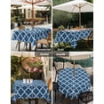 thumbnail image 5 of Outdoor Tablecloth with Umbrella Hole and Zipper Blue Morocco Texture Square Tablecloths 54x54 Inch Waterproof Table Cloths Geometric Patio Table Cover for Outdoor Tables Picnic BBQS Party Decor, 5 of 7