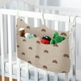 thumbnail image 6 of Bedside Hanging Storage Bag, 2 Pockets Cotton Bedside Hanging Bags Bed Organizer Crib Organizer Nursery Bed Organisers for Cribs Toys, Brown, 6 of 6