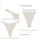 thumbnail image 5 of Tanga De Tiro Bajo Transpirable Sin Costuras De Secado Rápido Suave Cintura Fina Tanga Bragas Ropa Interior para Mujeres Niñas Blanco L, 5 of 5