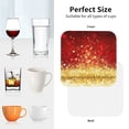 thumbnail image 6 of Lsque Red Gold Glitter Pattern 4" Drink Coasters Set of 4, PVC Leather Absorbent Coasters, Table Coaster Set Decorative Coffee Cup Coasters Housewarming Gift -Square, 6 of 6