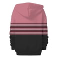 thumbnail image 5 of Women's Color Block Zip Up Hoodie, Pullover with Drawstring Hood and Front Pockets, Casual Long Sleeve Sweatshirt, Soft Lightweight Streetwear Top for All Seasons Pink M, 5 of 5