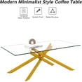 thumbnail image 5 of Glass Coffee Table, Holaki 47.2" Clear Rectangle Glass Coffee Table, Modern Coffee Table with Metal Legs, Center Table Sofa Table Home Furniture for Living Room, 5 of 8