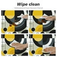 thumbnail image 4 of Nawypu  Yellow Geometric Pattern Fitted Round Tablecloth Waterproof Table Cloth with Elastic Edge Wipe Clean Table Cover for Indoor Outdoor, 4 of 7