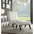 thumbnail image 2 of OSP Home Furnishings Tustin Lounge Chair and Ottoman Set With White Faux Leather Fabric and Black Legs, 2 of 2