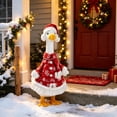 thumbnail image 4 of AZXY Christmas Porch Goose Outfit, 23" Fade‑Proof Wear for Porch Goose, Goose Clothes for Cement Goose, Goose Clothing for Goose Statue,Winter Xmas Decor for Yard Lawn Front Porch Patio Garden, 4 of 7