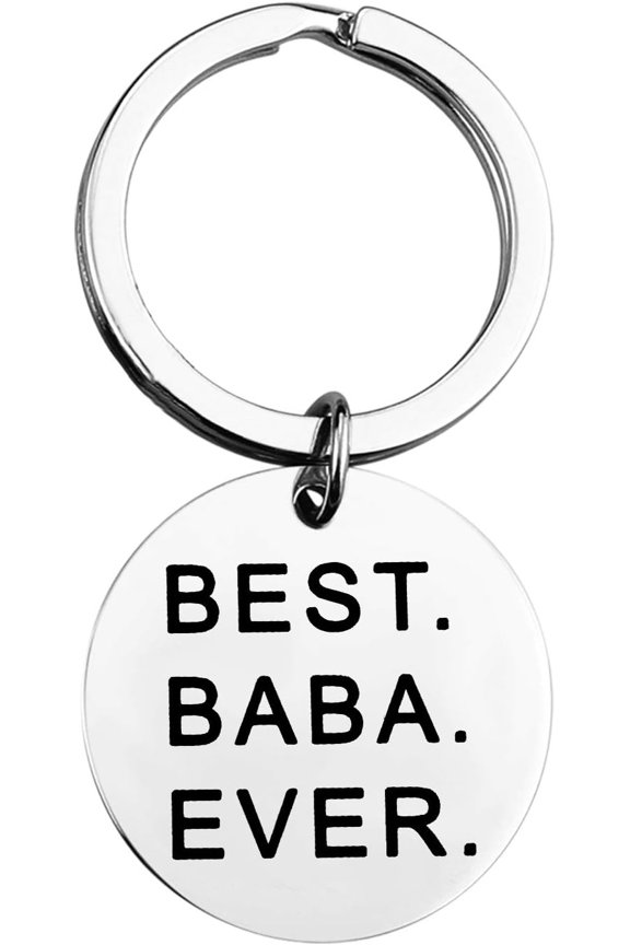 Fathers Day Gift Best Baba Ever Keychain Gift for Daddy Husband Grandpa