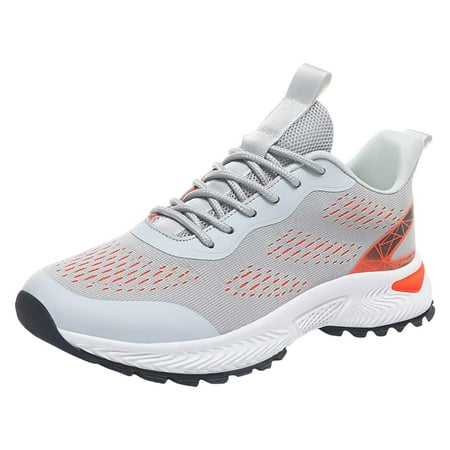 Huesdet Sneakers for Men Work Shoes Lightweight Comfortable Safety Sneakers Slip-Resistant Composite Toe Shoes(Orange 8)