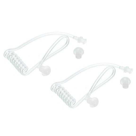 Clear Acoustic Tube for Two Way Radio Earpiece and Headset, Replacement Coil Tube, 2Pack