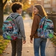 thumbnail image 2 of Yspwyqan Grey Dino Truck Backpack for Teen Boys, 17" Large Capacity Daypack, 600D Front Pocket Lightweight Bookbag for Elementary Middle High School, 2 of 7