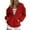 Red, variant on Hoodies for Women Zip Up Solid Color Hooded Sweatshirts Autumn Fleece Lined Hoodie with Pockets Women Jackets Casual Long Sleeve Tops Comfortable Coats Loose Fit Outerwear Size 8-16