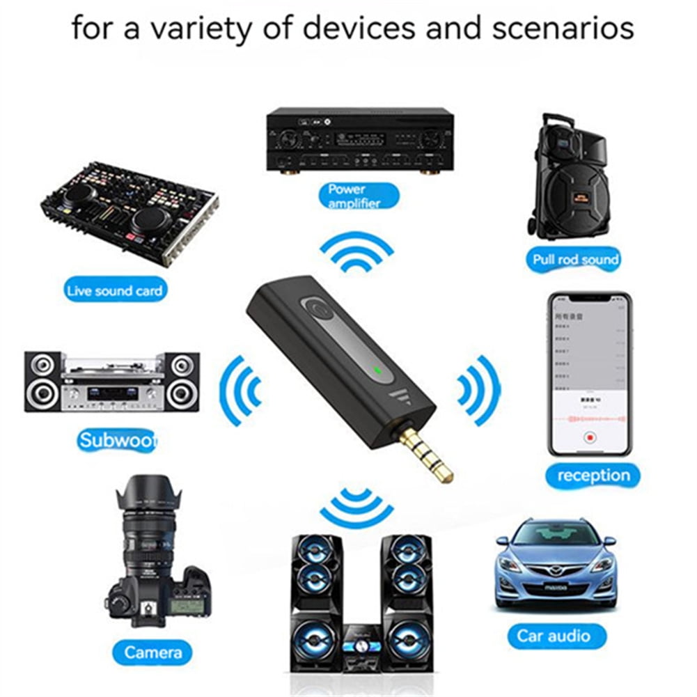 Wireless Lavalier Microphone 3.5mm Round Jack Automatic Noise Reduction Lapel Mic for Camera Recording