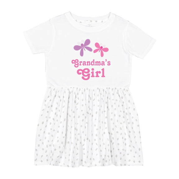 Inktastic Grandma's Girl Grandchild Butterfly Girls Toddler Dress