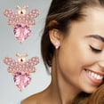 thumbnail image 3 of Fiaya Women Bee Faux Diamond Jewelry Set, Only 1pair Cute Bee Zircon Earring, Jewelry Accessories for Women Anniversary Gift (Rose Gold), 3 of 4