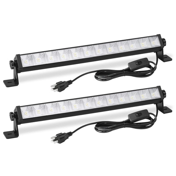 ZHPINGMX 2 Pack 24W LED Shop Light, Plug in Garage Light with 6.5FT Cord and ...