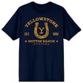thumbnail image 5 of Yellowstone Horseshoe Logo Adult Navy Crew Neck Short Sleeve T-shirt-3XL, 5 of 7