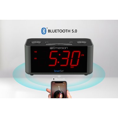 Buy Emerson Smartset Alarm Clock Radio With Bluetooth Speaker Usb Charger For Iphone And Android And Red Led Display Er1001 Online In Turkey